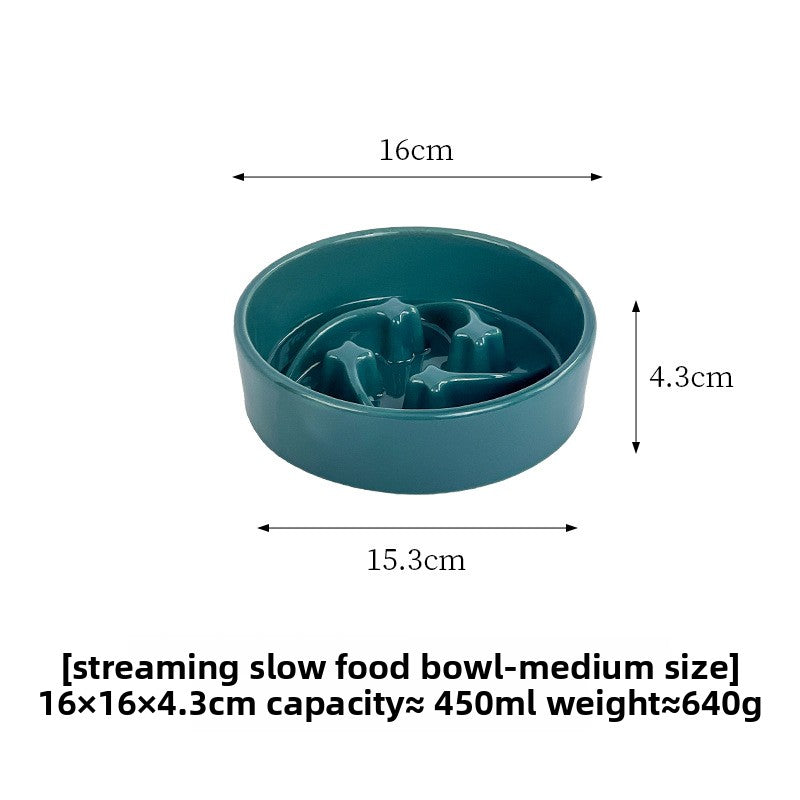 Slow-Eating Ceramic Pet Bowl