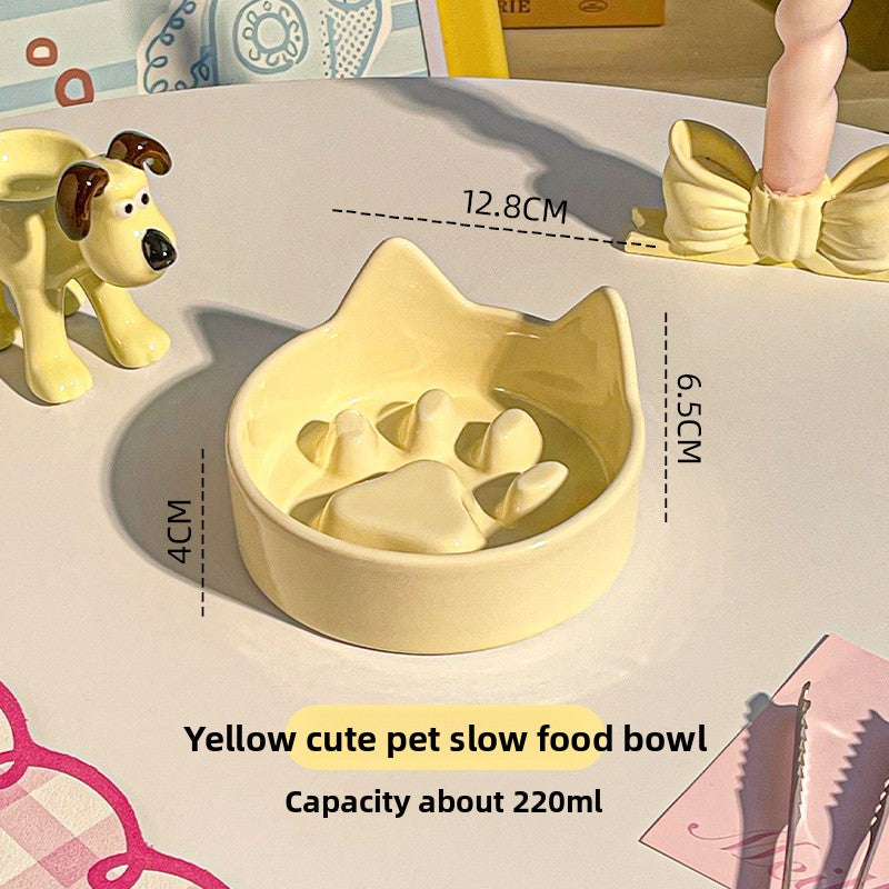 Ceramic Slow Feeder Pet Bowl