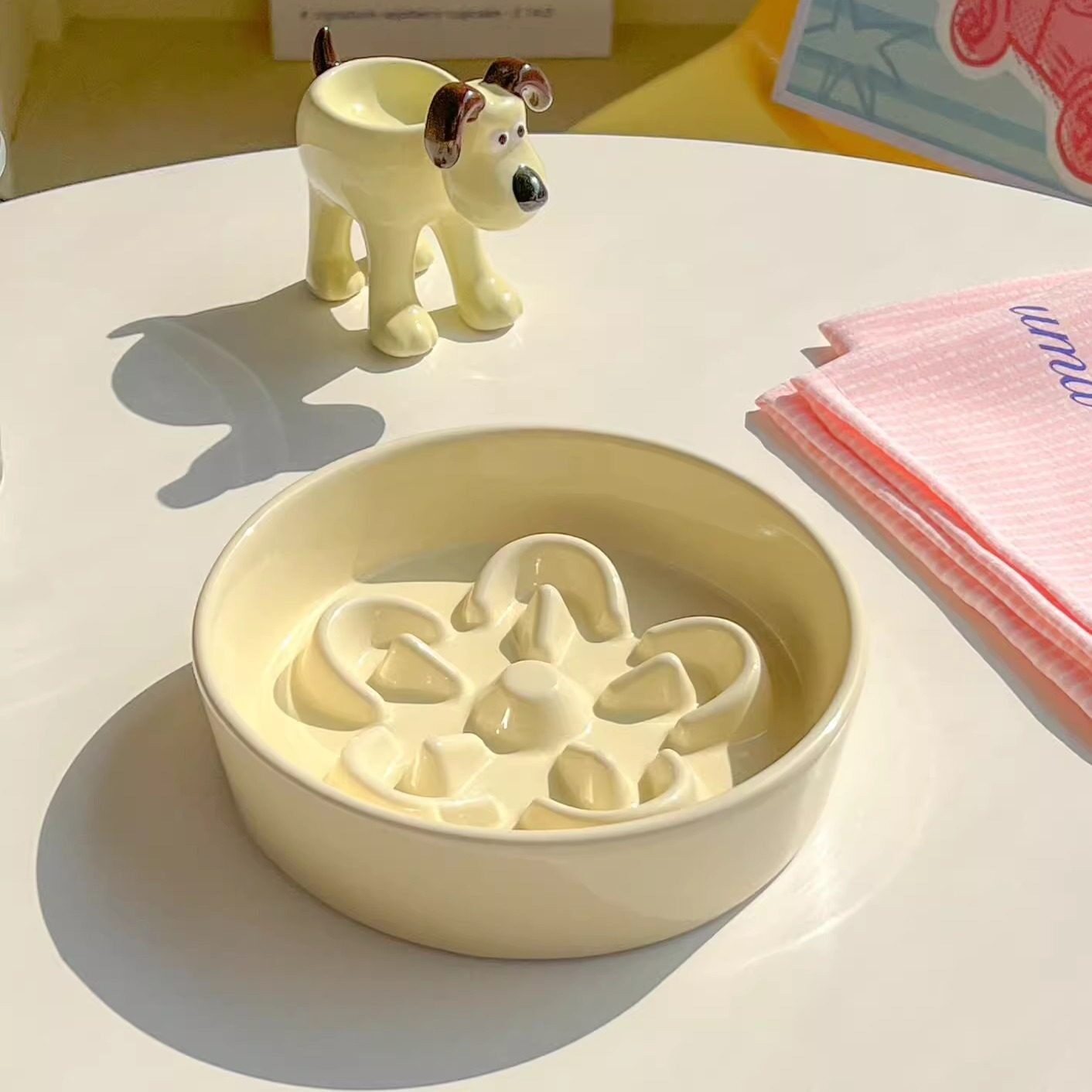Ceramic Slow Feeder Pet Bowl