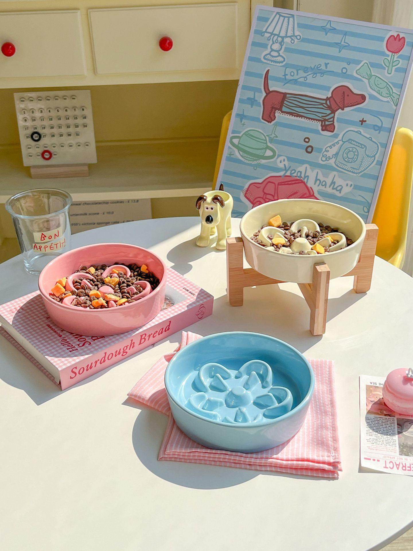 Ceramic Slow Feeder Pet Bowl