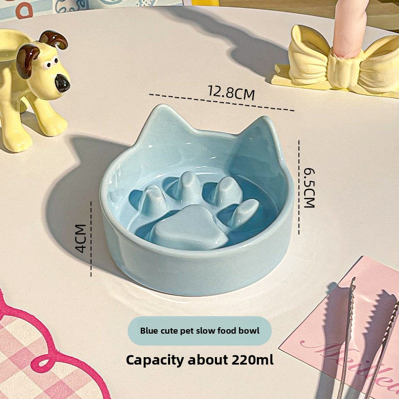 Ceramic Slow Feeder Pet Bowl