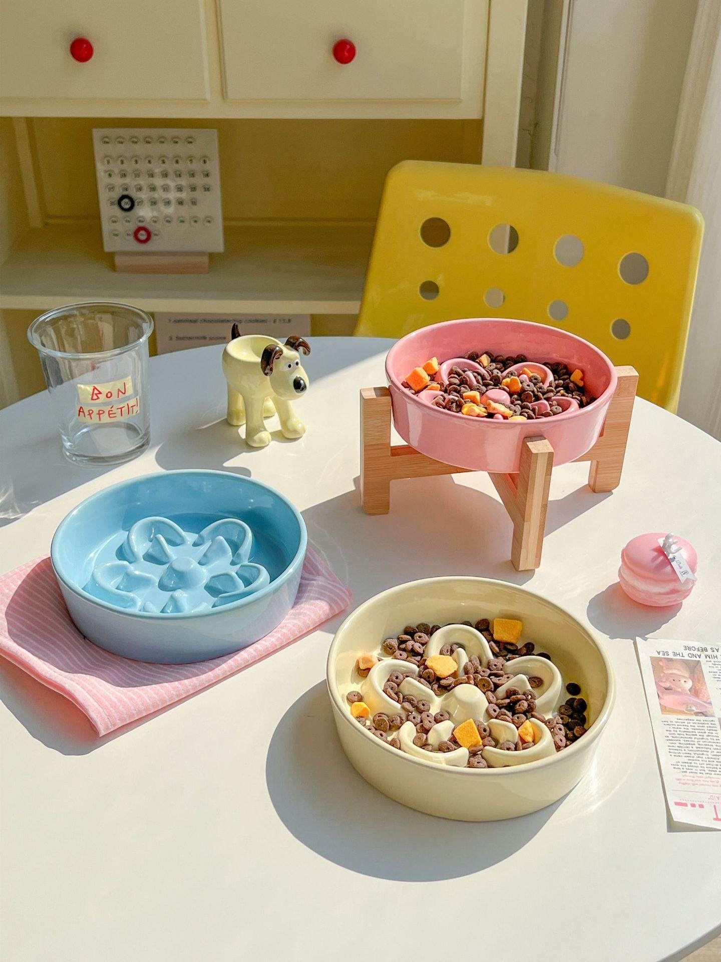 Ceramic Slow Feeder Pet Bowl