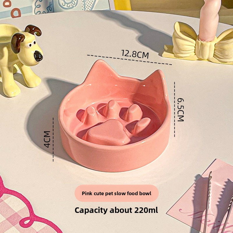 Ceramic Slow Feeder Pet Bowl