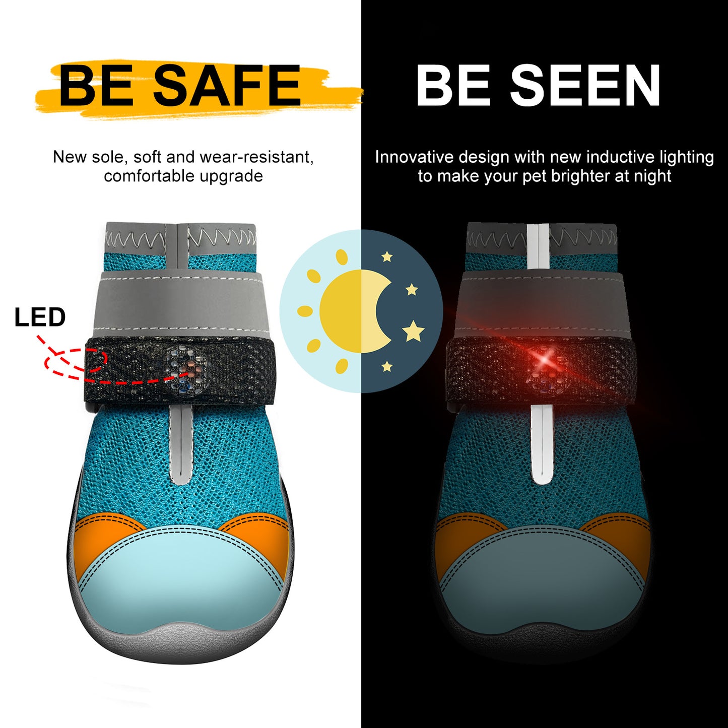 Glowing Breathable Dog Shoes