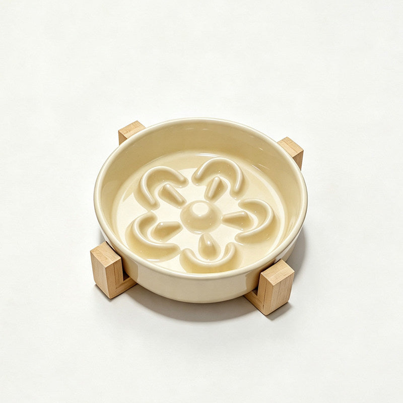 Ceramic Slow Feeder Pet Bowl