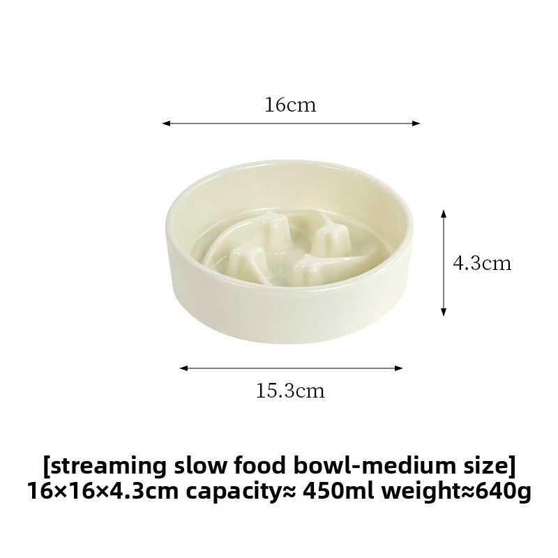 Slow-Eating Ceramic Pet Bowl